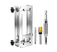Garosa Kit de Gabarit de Mortaise pour Charnière de Porte en Alliage D'aluminium, Gabarit de Mortaise Réglable pour Charnières de Porte avec Jauge de Profondeur Intégrée pour des Coupes