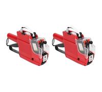 Garosa Kit de Pistolet D'étiquette de Prix à 2 Lignes à 10 Chiffres, Outil de Fixation D'étiquettes pour Magasin de Détail avec Rouleau d'encre pour Bureau et Magasin de Détail, 2 Pièces