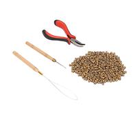 Garosa Kit d'outils d'extension de Cheveux, Accessoires de Coiffure Professionnels avec 200 Anneaux en Silicone de 5 Mm, Pinces en Aluminium Léger et Crochets pour un Usage en Salon ou à la Maison