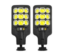 Garosa Lampadaire Solaire Super Lumineux avec Capteur de Mouvement PIR, éclairage de sécurité Extérieur étanche avec Télécommande pour Jardins et Cours (2PCS)