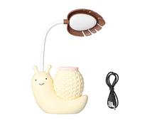 Garosa Lampe de Bureau à LED avec Porte-Stylo Animal de Dessin Animé Escargot Lampe de Table à Fonctions Multiples USB Mignon Lampe de Bureau Col de Cygne pour étudiants