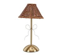 Garosa Lampe de Table en Osier Rechargeable avec Batterie au Lithium en Alliage D'aluminium 1200 MAh, luminosité Réglable, Article de Décoration élégant pour les Espaces de Vie des Cafés