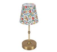 Garosa Lampe de Table LED Florale Vintage sans Fil Rechargeable 1200 MAh Lampe de Chevet Portable de Chevet de Chambre D'enfant avec Abat-jour en Tissu Fait à la Main pour