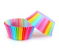 Garosa Lot de 100 Doublures de Cupcakes Colorées, Moules à Muffins, Papier Jetable de qualité Alimentaire de Taille Standard pour la Pâtisserie à la Maison et les Décorations de F