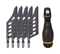 Garosa Lot de 5 Lames de Scie Sauteuse à Coupe Affleurante, en Acier à Haute Teneur en Carbone, pour Bois, Métal et Plastique, pour une Coupe en Douceur