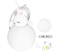 Garosa Lustre Suspendu Lapin Mignon Rétro en Résine Blanche Lampe Plafond Créative pour Chambre d'Enfant et Chambre à Coucher Idéale Chevet 100-240V G9