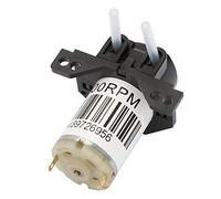 Garosa Mini Pompe Péristaltique Silencieuse 6V, Pompe de Titrage Auto-amorçante DC, Micro Doseuse 0.1-100 Ml/min pour le Dosage en Laboratoire (6V angle droit noir)