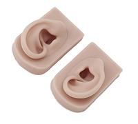 Garosa Modèle d'oreille en Silicone, 2 Pièces, Flexible, Doux et Réutilisable, Peau Humaine, pour la Pratique du Perçage, Entraînement à l'acupuncture, Affichage de Bijoux (Peau foncée)