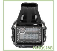 Garosa Montre à cadran rectangulaire Montre de Sport Multifonctionnelle, étanche, Veilleuse LED, Alarme, bijoux bracelet