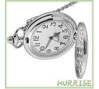 Garosa Montre de poche Classical Quartz Analog Smooth Pocket Watch Necklace lunettes bracelet Chaîne fine argentée brillante