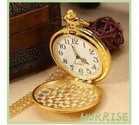 Garosa Montre de poche Classical Quartz Analog Smooth Pocket Watch Necklace lunettes bracelet Chaîne Chaîne fine dorée brillante