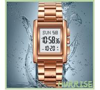 Garosa Montre pour homme 30 mètres étanche multifonction lumineux montre électronique double affichage montres Bracelet en or rose