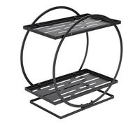 Garosa Organisateur de Maquillage de Salle de Bain, étagère de Comptoir au Design Moderne pour Articles de Toilette et Cosmétiques, Gain de Place en Fer 1 unité (Black)