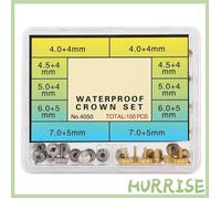 Garosa Pièces de montre Kit D'outils de Remplacement de Réparation D'accessoires de Couronne de Montre 100 Pièces, bijoux horloger