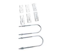 Garosa Pince de Mât d'Antenne Double Mât en Fer Robuste pour Kit de Support de Montage avec Boulons en U pour Antenne Extérieure WiFi TV de Drapeau Canne à Pêche (B)