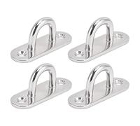 Garosa Plaque de Montage Murale en Acier Inoxydable, 4 Crochets Robustes, Parfaits pour une Utilisation Marine et l'installation de Voile d'ombrage