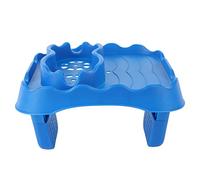 Garosa Plateau de Table pour Spa, Support à Boissons Antidérapant avec 2 Porte-gobelets, Table D'appoint Réglable pour Spa, Piscine, Baignoire, Matériau TPU Durable, Design à (Blue)