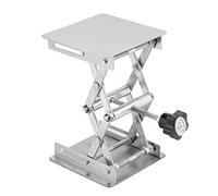 Garosa Plateforme de Levage de Laboratoire Squissor Jack Stand 100x100mm en Acier Inoxydable Hauteur Réglable avec Volant pour la Physique des Expériences de Biologie en Chimie