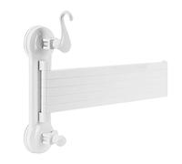 Garosa Porte Serviettes à 5 Bras Support de Barre Rotative Crochet de Douche Mural Double Ventouse Porte Serviettes Non Perforant Blanc Plastique ABS pour la Cuisine de la Salle de Bain à la Maison