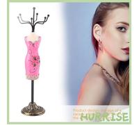 Garosa Présentoir à bijoux Collier D'affichage De Bijoux En Métal Montrant Rack Boucle D'oreille bijoux boite Cheongsam rouge rosé