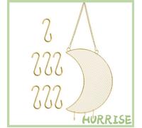Garosa présentoir à bijoux mural Porte-bijoux suspendu mural en maille métallique, présentoir de meuble rangement lune d'or dorée