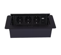 Garosa Prise Pop-up de Bureau Fonctionnelle, 3 Prises et Ports USB avec Indicateur LED pour Bureaux et Espaces Commerciaux, Noir