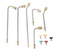 Garosa Rallonge de Nettoyeur Haute Pression en Acier Inoxydable, 6 Rallonges et 5 Embouts de Buse pour Nettoyeurs Haute Pression électriques à Gaz avec Connexion Rapide de 0,25 Pouces