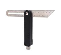 Garosa Rapporteur D Angle Réglable, Outil de Menuiserie for Traçage et | Double échelle Métrique et Pouces, Aluminium Inox, Angle Précis, Verrouillage rapide.