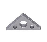 Garosa Règle Triangulaire en Alliage en Alliage en Aluminium avec échelle Gravée, 15 Mm D'épaisseur pour le Travail du Bois pour la Hauteur et la Mesure de L'angle, Conception de Trou