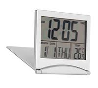 Garosa Réveil numérique Portable Pliable Calendrier de la température Snooze Horloge d'affichage à LED avec Couverture en Cuir (avec Batterie)