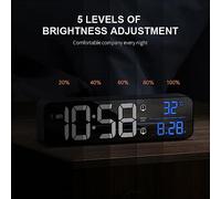 Garosa Réveil pour Enfants, Horloge Numérique avec Fonction Snooze, Grand écran et Fonction de Température pour Chambre et Bureau