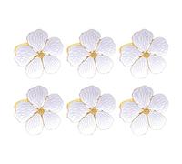 Garosa Ronds de Serviette en Forme de Fleur Dorée - Lot de 6 Porte-serviettes élégants en Forme de Pétale pour Mariages, Fêtes et Décoration de Table formelle.