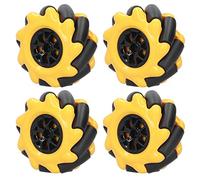 Garosa Roue Mecanum 60 Mm Omnidirectionnelle, Pièces de Voiture Robot, Composants de Jouets pour Moteurs TT avec ABS Recouvert de Caoutchouc pour Un Fonctionnement Fluide, Cap (Deux Paires)