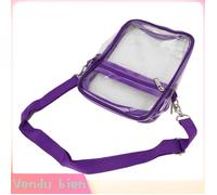 Garosa sac à bandoulière messager transparent Sac messager Transparent en PVC, fermeture éclair sport nutrition Violet