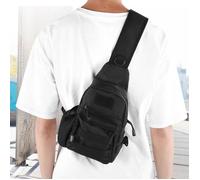 Garosa Sac à dos Sac de poitrine de sports musette compact extérieur tactique de camouflage sac de randonnée pour vélo(Noir )