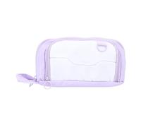 Garosa Sac à Stylo de Grande capacité avec 3 Compartiments Conception en Forme de Coque pour Les étudiants, Organisateur de Tissu PVC Lavable Violet, Condamne 50 Stylos