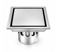 Garosa Siphon de Sol Carré en Acier Inoxydable 100x100mm Drain de Douche Anti-Odeur Invisible Argent pour Salle de Bain, Cuisine et Toilette Évacuateur Eau Design Moderne