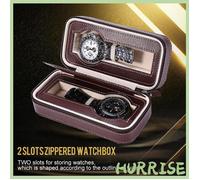 Garosa Support de montre 2 Slots Couple Watch Holder Wristwatch Case Zippered Storage Box Organisateu OBF lunettes horloger