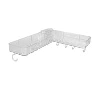 Garosa Support d'évier Mural, Support de Rangement de Douche Pliable sans Perçage avec Adhésif pour Salle de Bain et Cuisine, Organisateur Spacieux et Robuste Pouvant Contenir des Fournitures de