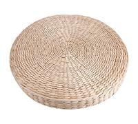 Garosa Tatami Coussin De Siège Fabriqué À La Main De Style 40CM Coussin Ronde Japonais Pad de Siège Pouf Rond Tapis De Sol Doux Tricoté Paille Plat futon Pad de Chaise pour La Méditation Zen Yoga