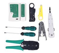 Garosa Testeur de Câble Réseau et Outil de Sertissage, Boîte de Rangement | Dénudeur de ligne téléphonique RJ45 RJ11, redresseur de broches, coupe-fil, pince compacte, kit d\'entretien Lan, pochette