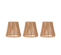 Garosa Tire-lampadaires Tissés à la Main de 3pcs, Teintes de Lampe à Corde en Papier Rustique avec Métallique Interne pour Bulbe de Bougie E14, Tons de Remplacement pour la