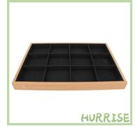 Garosa Tiroir de plateau de bijoux de stockage Plateau à bijoux à 12 grilles, aspect doux et élégant, montres boite Beige Noir