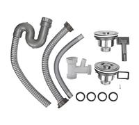 Garosa Tuyau Évier Double Réservoir Raccords De Tuyau Extensible Evier De Cuisine Flexible Tuyau De Vidange Siphon S Siphon Salle De Bains Vidange Plomberie