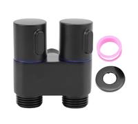 Garosa Valve à Angle de 1 sur 2 G1 / 2 Male Thread Double Control Valve D'eau avec Double Interrupteur pour les Toilettes de Salle de Bain Balconie Balconie Kitchen (BLACK)