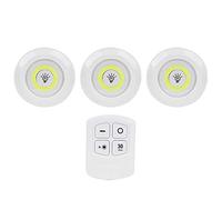 Garosa Veilleuse à LED COB, 3pcs Lumières de Chevet à LED avec Télécommande Alimenté par Batterie sans Fil LED Puck Lumière Synchronisation Gradation Lampe de Nuit,Veilleuse