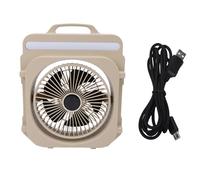 Garosa Ventilateur de Camping Rechargeable avec Lumière LED, Batterie 4000mAh, 3 Vitesses, Tête Rotative à 90° pour Voyages en Extérieur