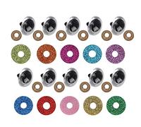 Garosa Yeux de Sécurité, Yeux de Poupée 100 pièces avec Rondelle de Paillettes Colorées pour Création de Peluches et Amigurumi (16 mm)