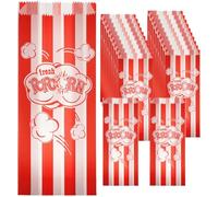 GAROZATION 100 Paquet Papier à Popcorn Résistants à L'huile Multi-fonctions, pour Snacks et Soirées Cinéma, Sachets Pratiques et Portables en Papier