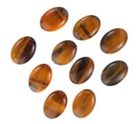 GAROZATION 10pcs Cabochons de Perles Pierre Naturelle Œil de Tigre pour Fabrication Bijoux, Cabochons Polis Fins en Pierre Naturelle, pour Décoration DIY et Pendentif Collier